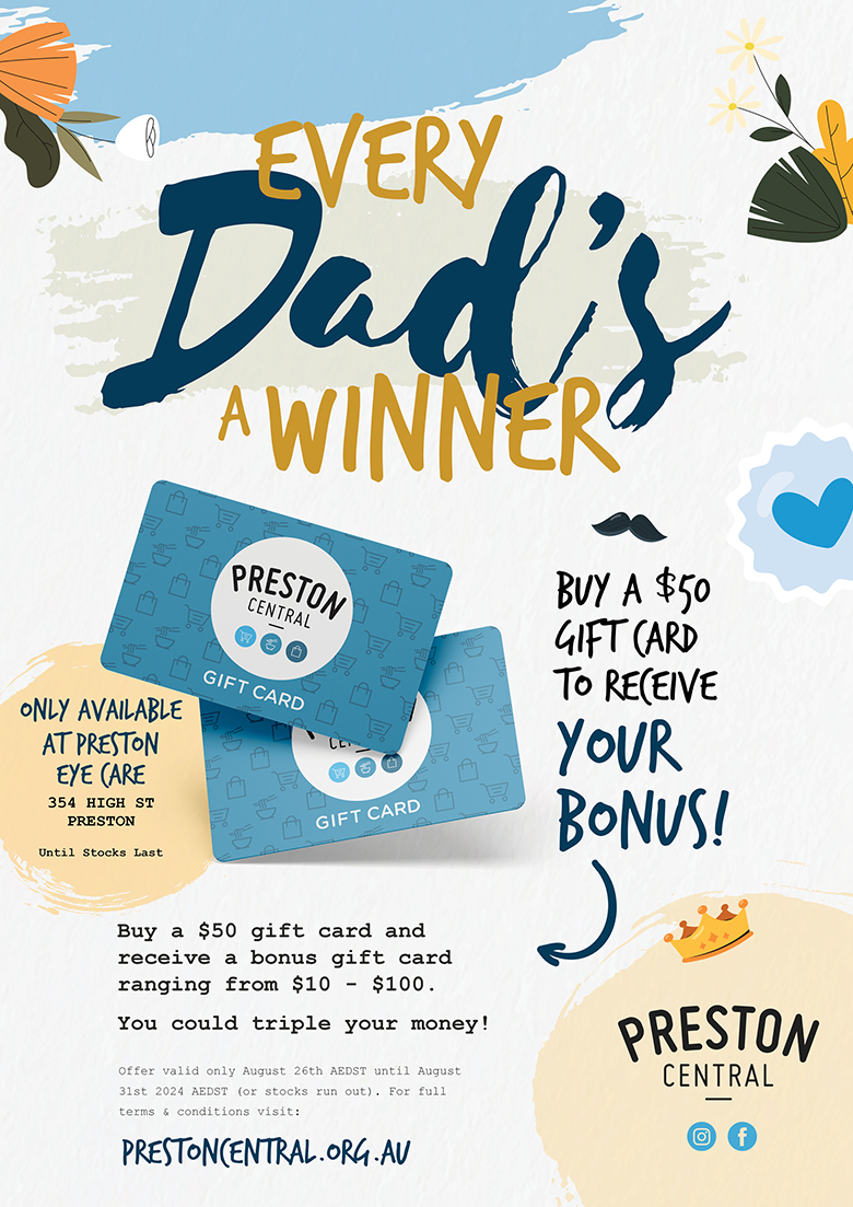 Father's Day Gift Card Preston Melbourne